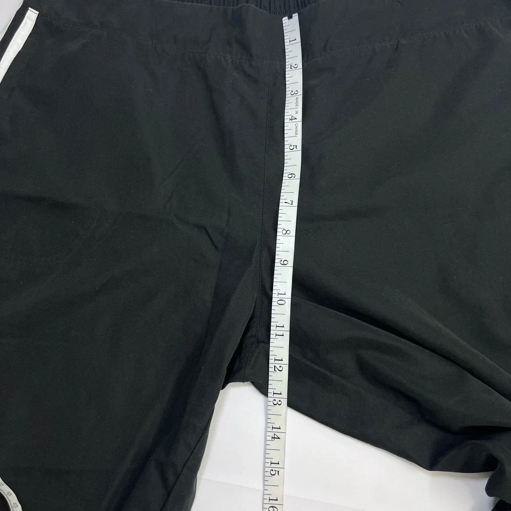 Adidas Vintage Track Pants Men XL Black White Side Stripe Windbreaker Joggers